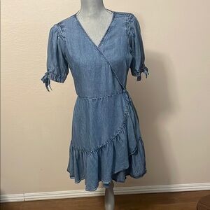 LC Lauren Conrad Blue Jean Wrap Dress 👗